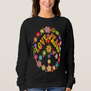 60s70s Tie Dye Peace Sign Hippie Sign Love Sweatshirt