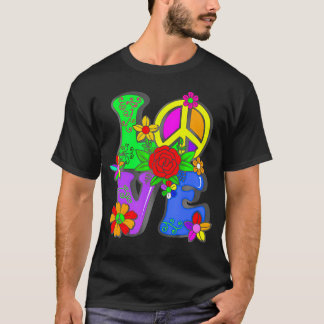 60's 70's Flower Power Hippy Groovy Love Peace Hip T-Shirt