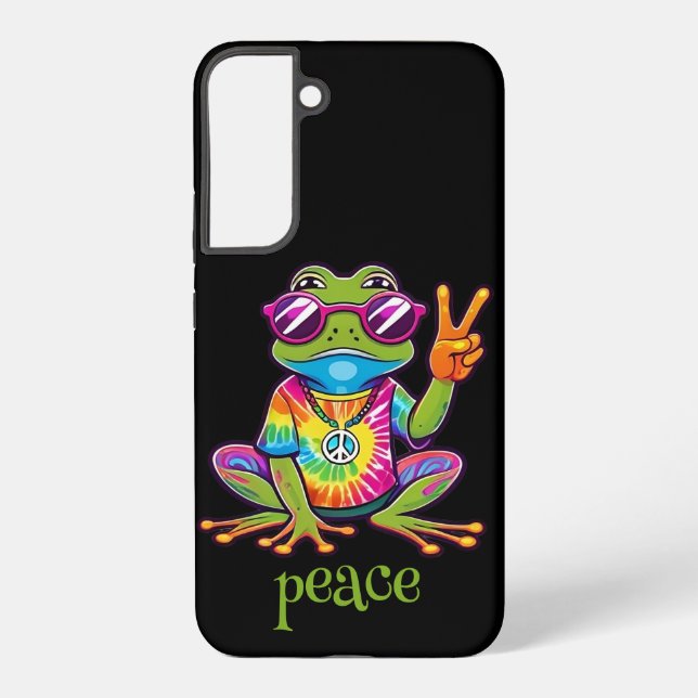 60s 70s Hippy Hippie Peace Frog Samsung Galaxy S22+ Case (Back)