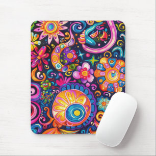 60s 70s Hippy Hippie Psychedelic Mouse Pad