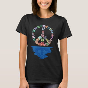60s 70s Peace Sign Butterfly T-Shirt