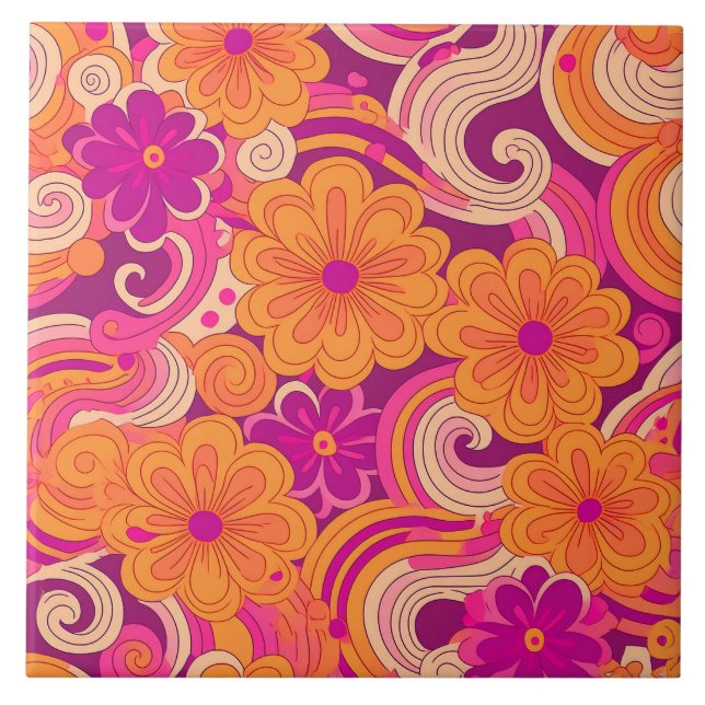 60s 70s retro flower tile (Front)