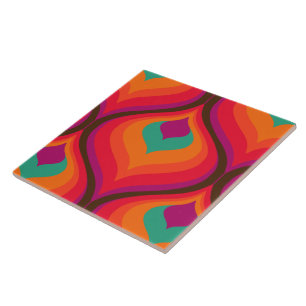 60s 70s retro pattern ceramic tile