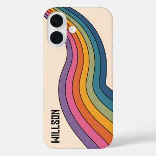 60s 70s Retro stripes iPhone 16 Case