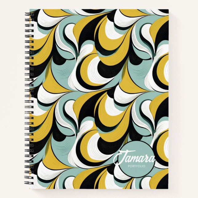 60s 70s Vibe Retro Swirls Abstract Pat#3 ID1069 Notebook (Front)
