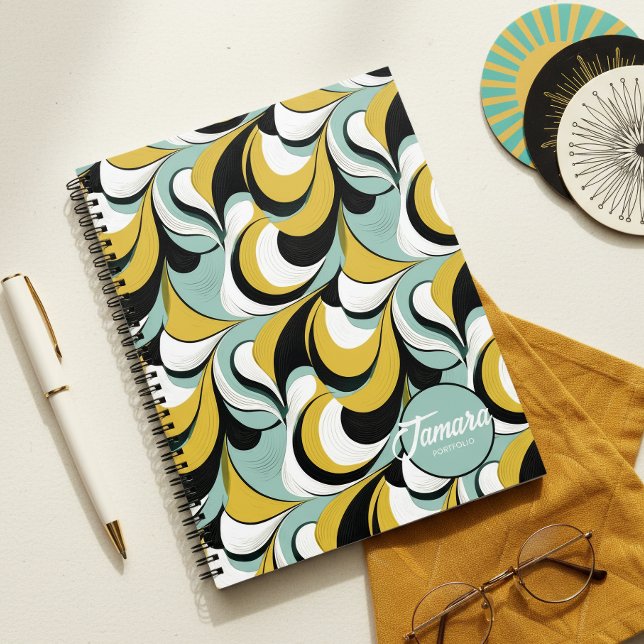 60s 70s Vibe Retro Swirls Abstract Pat#3 ID1069 Notebook (Creator Uploaded)
