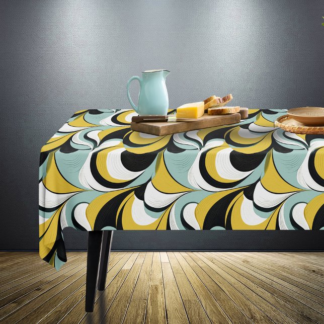 60s 70s Vibe Retro Swirls Abstract Pat#3 ID1069 Tablecloth (Creator Uploaded)