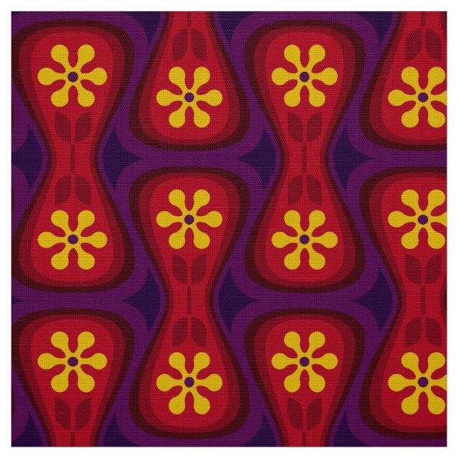 60s 70s yoni styled retro fabric (Swatch)