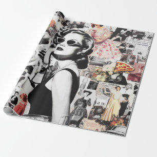 60s Abstract Collage Wrapping Paper