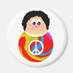 60's Child Funny Cartoon Peace Kid Magnet