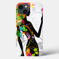 60s Hippie Flower Girl Silhouette