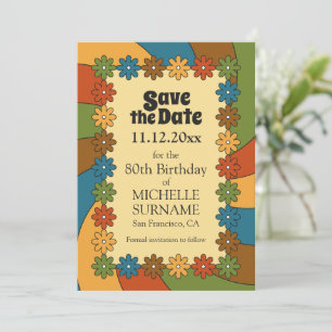 60s Inspired Birthday Party for Retro Enthusiasts Save The Date