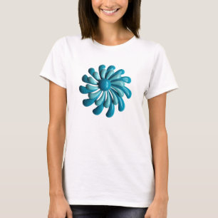 60's MOD Blue Hippie Daisy Flower Trendy Fashion T-Shirt