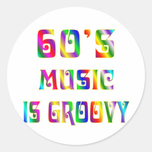 60s Music Classic Round Sticker