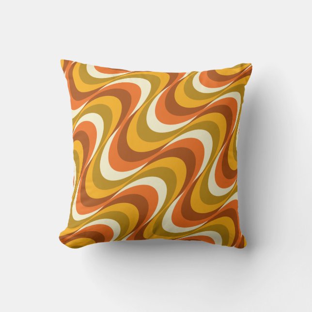60's orange waves cushion (Front)