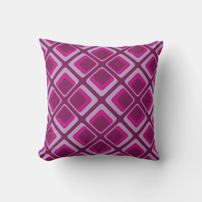 60's pink and purple squares cushion (Front)