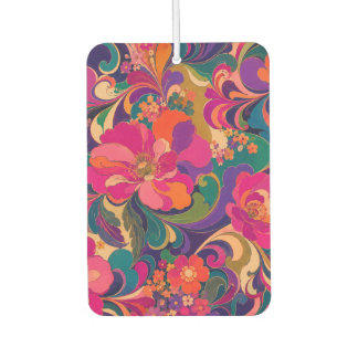 60s Pyschedelic Floral Luxe Jewel Tone Car Air Freshener