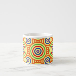 60s Retro Circular Geometric Pattern Espresso Cup