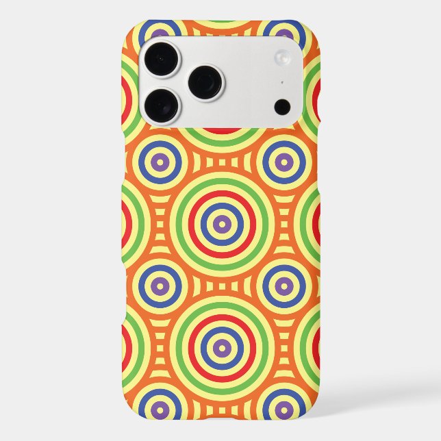 60s Retro Circular Geometric Pattern. Red, Green (Back)
