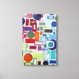 60's Retro Disco Color Chart Collage Abstract Canvas Print