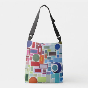 60's Retro Disco Color Chart Collage Abstract Crossbody Bag