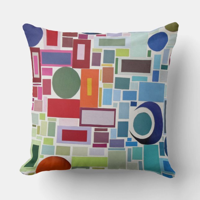 60's Retro Disco Color Chart Collage Abstract Cushion (Front)