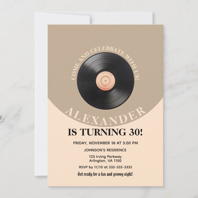 60s Retro Groovy Adult Birthday Party Any Age Invi Invitation (Front)