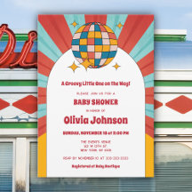 60s Retro Vinyl Music Gender Neutral Baby Shower