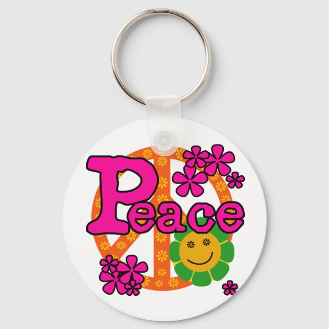 60s Style Peace Key Ring (Front)