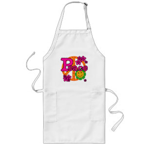 60s Style Peace Long Apron