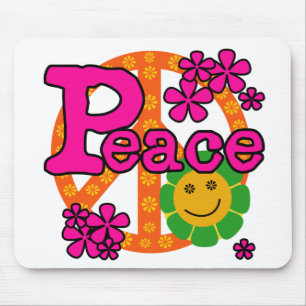 60s Style Peace Mouse Pad