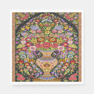 60s Vintage Persian Turkish Floral Art Decoupage Napkin