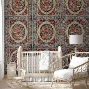 60s Vintage Turkish Persian pattern peel and stick Wallpaper