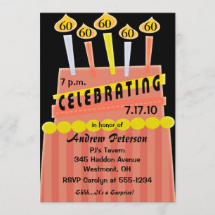 60th - 69th Birthday Party Personalised Invitation