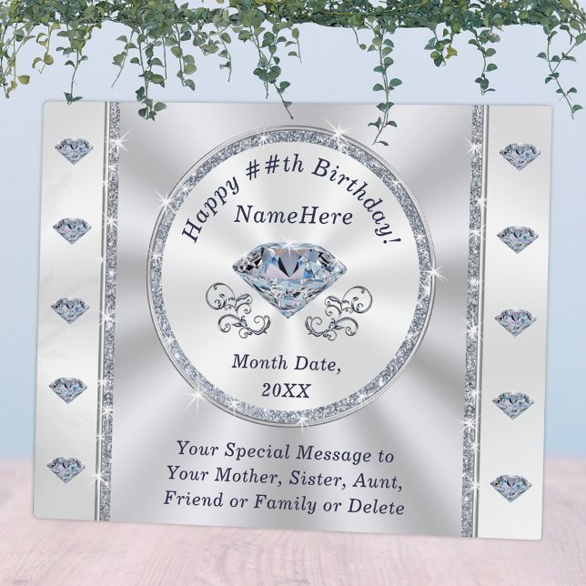 60th, 75th, 100th Birthday Gift Ideas or ANY AGE Plaque (Creator Uploaded)