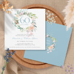 60th / 75th Diamond Anniversary Roses Garland  Invitation<br><div class="desc">Featuring a delicate watercolour floral roses greenery garland,  this chic botanical 60th / 75th wedding anniversary invitation can be personalised with your special diamond/ platinum anniversary information. The reverse features a matching floral garland framing your anniversary dates in elegant white text on a diamond blue background. Designed by Thisisnotme©</div>