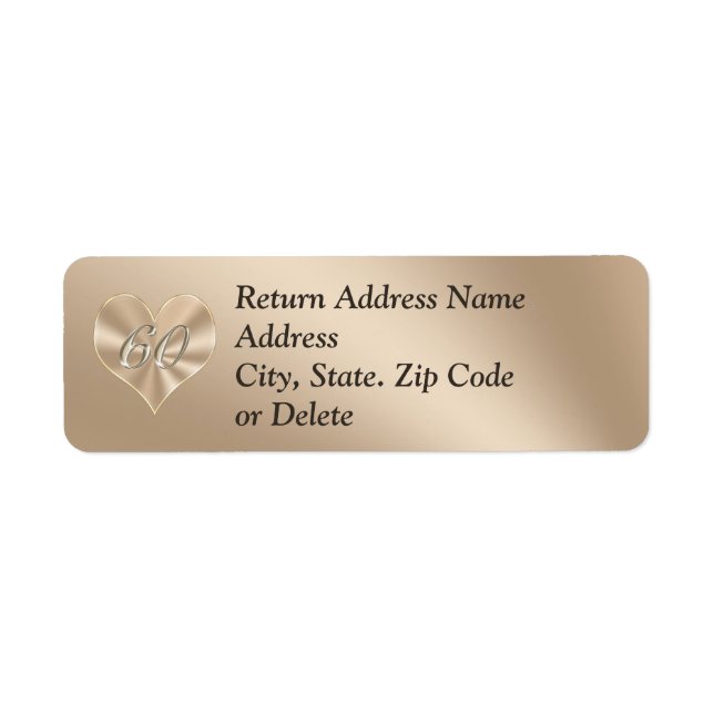 60th Address Labels with Your NAME and ADDRESS (Front)