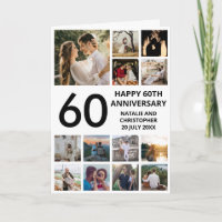 60th Anniversary 13 Photo Collage Black and White