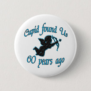 60th. Anniversary 6 Cm Round Badge