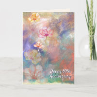 60th Anniversary Abstract Paint and Flowers