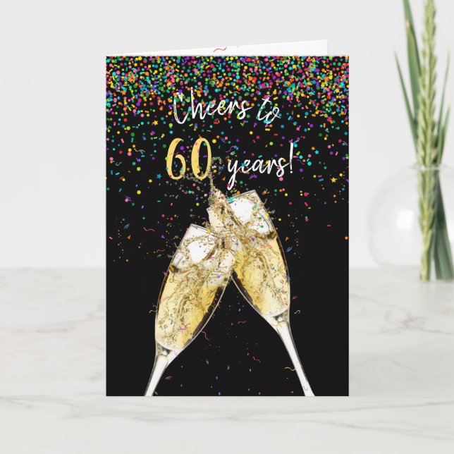 60th Anniversary Champagne Toast Card (Front)