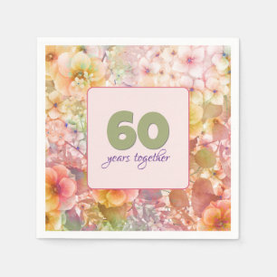 60th Anniversary Cosmos Floral Garden Napkin