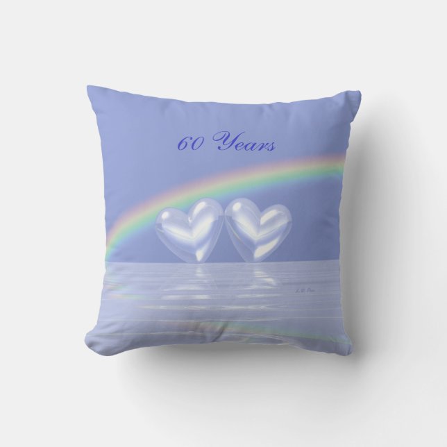 60th Anniversary Diamond Hearts Cushion (Front)