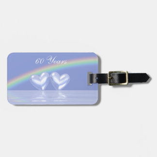 60th Anniversary Diamond Hearts Luggage Tag