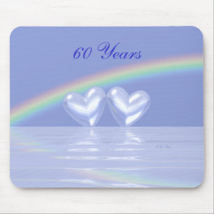 60th Anniversary Diamond Hearts Mouse Pad