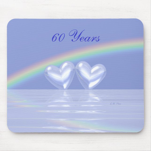 60th Anniversary Diamond Hearts Mouse Pad (Front)