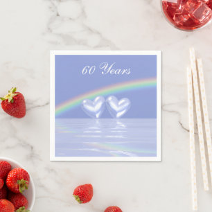 60th Anniversary Diamond Hearts Napkin
