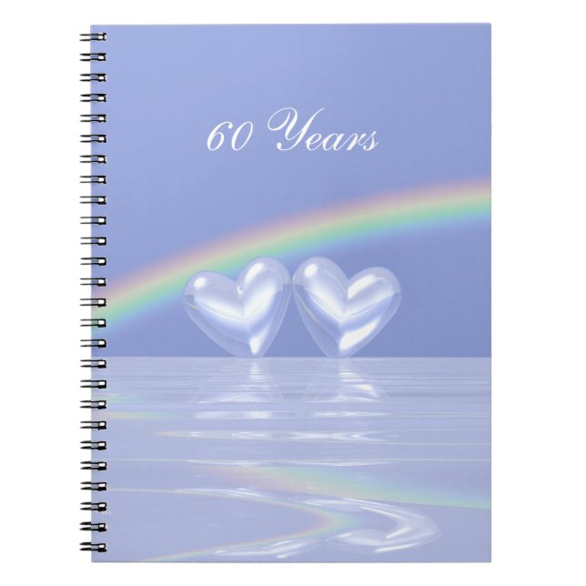60th Anniversary Diamond Hearts Spiral Notebook (Front)