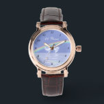 60th Anniversary Diamond Hearts Watch<br><div class="desc">Watch with my design of diamond hearts floating on the water under a rainbow. Changeable text says "60 Years".</div>