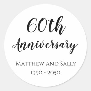 60th Anniversary Envelope Seals Stickers